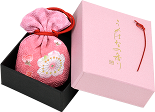 うめの花の香り（ピンク色のちりめん平形袋・箱入り）